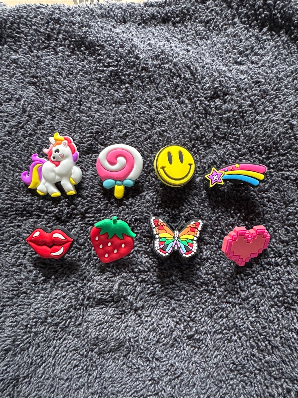 Cute Assorted Cartoon Charms Set - Unicorn, Lollipop, Smiley & More - Multicolor